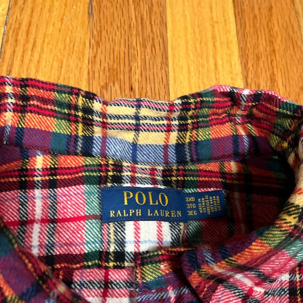 Ralph Lauren Shirt Mens 3XB Plaid Soft Flannel Button Down Pocket Pony Logo - Picture 4 of 10